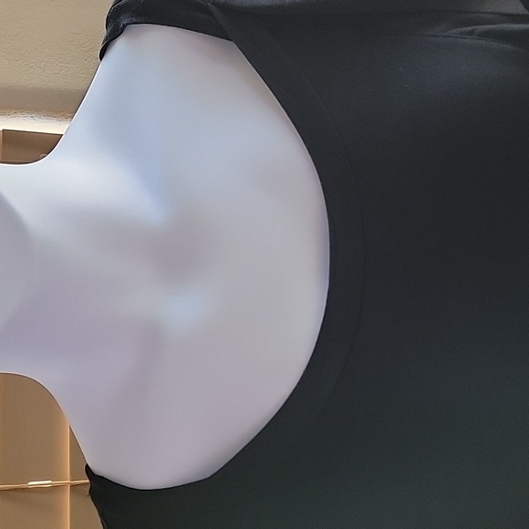 Lane Bryant Top with Sheer Flowing Trim High Low Hem black size 14/16 - Picture 4 of 13